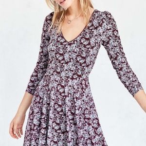 Floral dress with back lace up